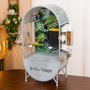 Stile europeo Xuanfeng grande Villa in ferro gabbia ornamentale peonia uccello ricamato in pelle di pappagallo paesaggio case per animali domestici mobili - Product Image 2