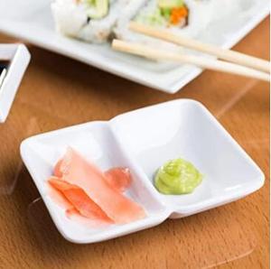 Blanco 1 Onza Plato para Salsas <span class=keywords><strong>de</strong></span> 2 Compartimentos, Resistente a Roturas, Apto para Lavavajillas, <span class=keywords><strong>de</strong></span> Plástico <span class=keywords><strong>Melamina</strong></span>, para Salsa <span class=keywords><strong>de</strong></span> Soja - Product Image 2