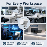Multiprise USB-C PD 65W à charge rapide, 3 prises universelles, support de bureau en aluminium, prise de courant 13A pour bureau et salle de conférence