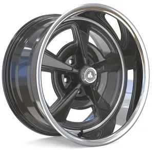 GTS Sprint 18 X9.5 5X120.65 ET-6 Rückraum 5,0 Zoll Holden Räder Hand poliert Lip nur mit schwarzen Einsätzen