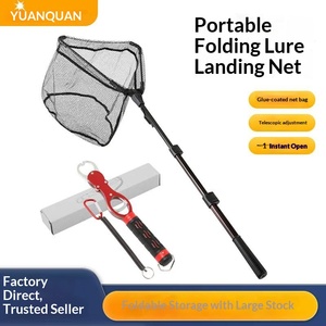 Rete da Pesca King Kong Nera in Lega di Alluminio Telescopica Pieghevole Profondità 50cm Manico in Acciaio Inox Attrezzatura da Pesca per Esterni - Product Image 4
