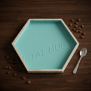 Custom Size Hexagonal Mango Wood Serving Tray – Durable Handmade Wooden Tray for Home, Dining and Decorative Use - Product Image 2