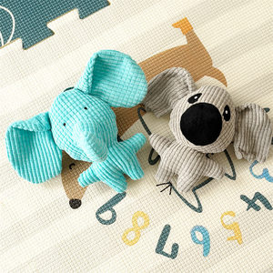 Jouets à mâcher pour chiens en peluche écologiques et durables, animaux de dessin animé mignons, jouets interactifs amusants pour animaux de compagnie de petite et moyenne taille, jouets en caoutchouc qui couinent - Product Image 3