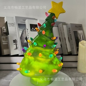 Christmas <b>Tree</b> Resin Desktop Ornament Led <b>Lighting</b> Night Light Christmas Decoration - Product Image 3