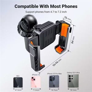 Supporto per Telefono <span class=keywords><strong>da</strong></span> Bicicletta Impermeabile con Rotazione a 360° e Telecomando, in Materiale ABS per Smartphone, Utilizzo con Una Sola Mano - Product Image 2