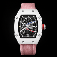 Nuevo Reloj de Cuarzo Luminoso Impermeable de Moda para Mujer con Forma de Barril, Correa de Nylon, Esfera con Agujas, 47mm 9mm, Cierre de Hebilla Integrado