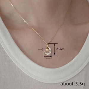 Collana con ciondolo a forma di stella lunare per donna, gioielli semplici e alla moda, regalo per l'uso quotidiano - Product Image 5
