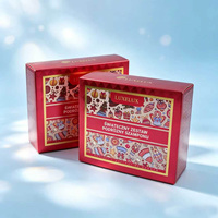Coffret Cadeau de Voyage de Luxe pour Noël, Impression Couleur Rouge Personnalisée, Ensemble de Shampoings, Trousse de Cosmétiques de Vacances