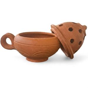 Brûleur d'encens chinois en argile fait main avec poignée, diffuseur de fumée aromatique, parfum d'ambiance religieux toutes saisons, décoration maison Ramadan Aïd - Product Image 4