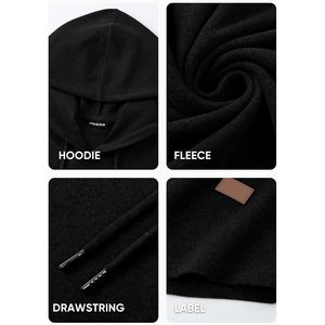 FOXA <b>Mens</b> Fleece Hoodie Long Sleeve Athletic Sweatshirt Breathable <b>Pullover</b> Hooded Top For <b>Men</b> - Product Image 5