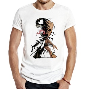 T-shirt décontracté à manches courtes en maille sérigraphiée Venom <span class=keywords><strong>Groot</strong></span> Gardiens <span class=keywords><strong>de</strong></span> <span class=keywords><strong>la</strong></span> <span class=keywords><strong>Galaxie</strong></span> blanc pour hommes et femmes – Vente en gros - Product Image 1