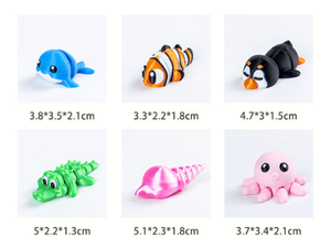 Jouet articulé en forme d'animal marin imprimé en 3D pour le jeu aquatique, figurine miniature de créature marine, cadeau éducatif pour enfant sur la biologie marine - Product Image 3
