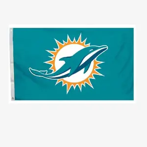 Fabriek Op Maat Aanbod Miami Dolfijnen Vlag