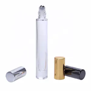 Groothandel Clear 10 Ml Roll Op Lip Fles Met Stalen Roller Bal Aluminium Cap