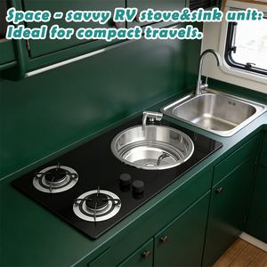JDA - Cocina Móvil de Acero Inoxidable SS304 con Doble Quemador y Fregadero para Ahorrar Espacio, Ideal para Autocaravanas, Caravanas y Furgonetas - Product Image 4