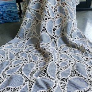 <span class=keywords><strong>Tissu</strong></span> en dentelle crochetée à base de coton <span class=keywords><strong>rayé</strong></span> <span class=keywords><strong>bleu</strong></span> <span class=keywords><strong>et</strong></span> <span class=keywords><strong>blanc</strong></span> 323 g/m², dentelle ajourée en forme de goutte pour vêtements, décoration intérieure <span class=keywords><strong>et</strong></span> artisanat DIY - Product Image 4