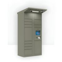 Casier de rangement intelligent modulaire en acier inoxydable D13 robuste et moderne pour livraison extérieure, idéal pour supermarchés et bâtiments commerciaux