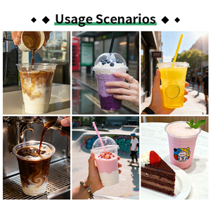 Tapa de Domo para Vasos PET, Impresión Personalizada Directa de Fábrica, Libre de BPA, Hermética, 10oz 12oz 16oz 20oz, para Batidos, Bebidas Frías, Entrega de Alimentos, OEM - Product Image 3