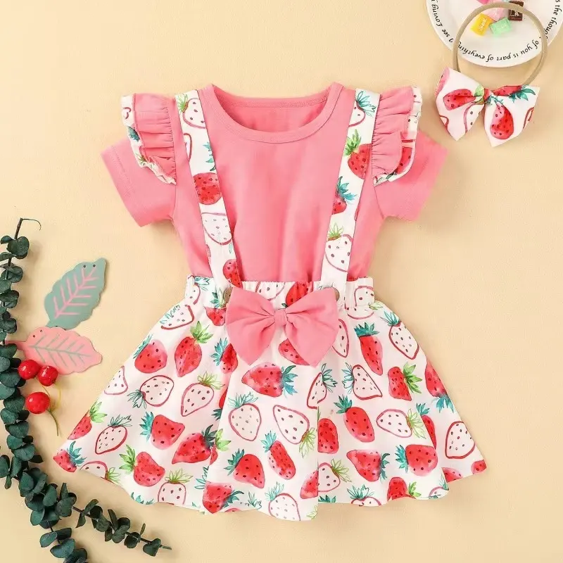 1 2 3 4 5 Jaar Oude Peuter Kleding Beby Suits Kids Rok En Top Kind Baby Jurk Model Baby kleding Sets Meisje Kinderkleding