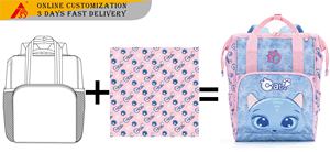 Sacs à dos d'étudiant personnalisés avec dessin animé de chat, 3 pièces, sacs à dos d'école pour filles, ensemble de sacs à dos pour enfants avec sac à déjeuner, trousse à crayons - Product Image 3