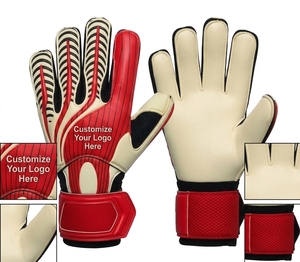 Gants de gardien de but de football personnalisables en cuir PU, doigts entièrement protégés, respirants, avec sangle de poignet réglable, unisexe - Product Image 6