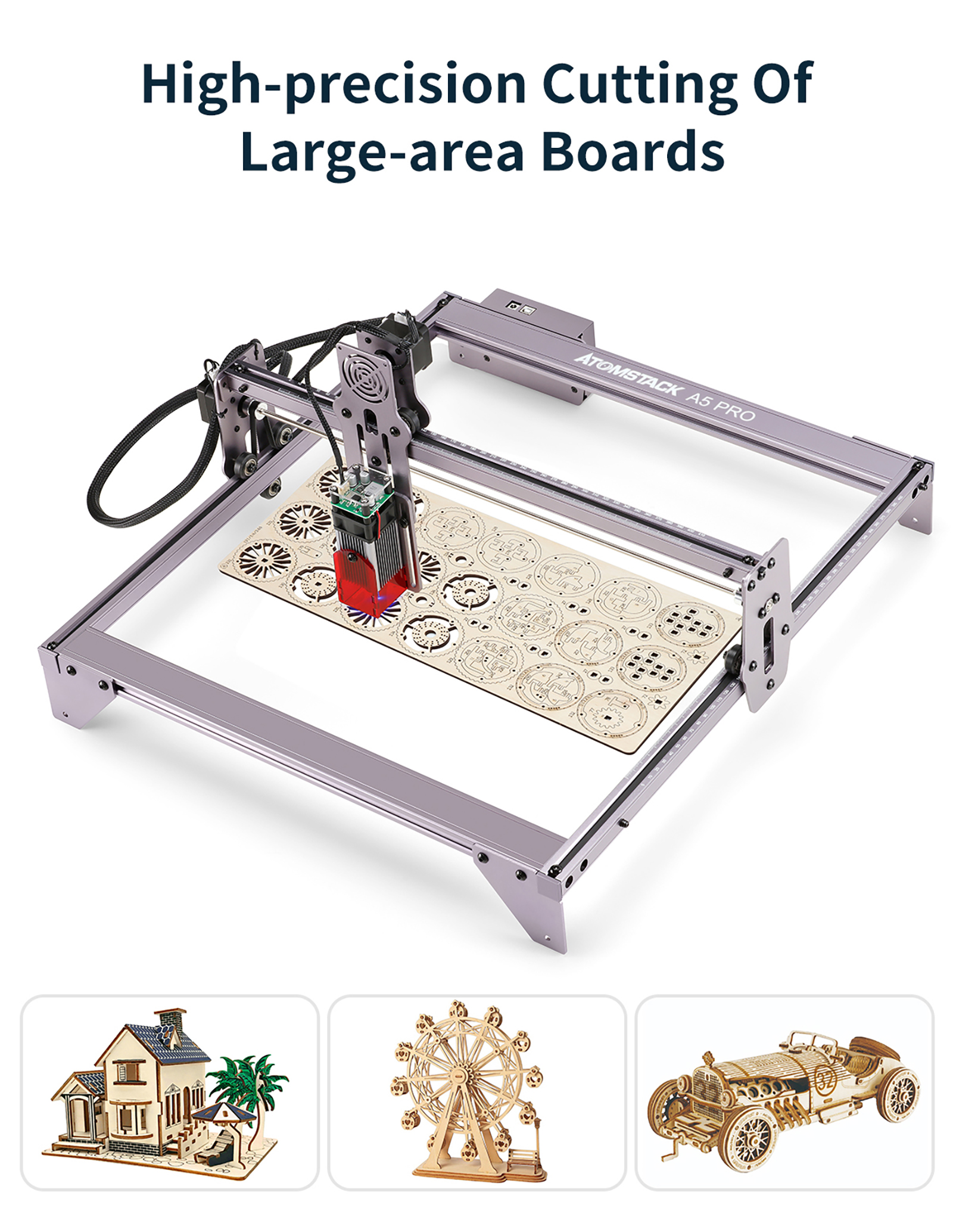 彫刻 A5 レーザー彫刻機A5 PRO 40W Cnc DIYステンレス鋼メタルウッド