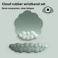 Support de clavier nuage uni transfrontalier en mousse à mémoire de forme avec repose-poignets en caoutchouc et tapis de souris pour le bureau (vente en gros)