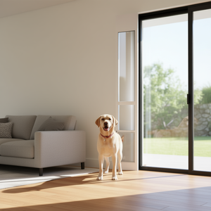 Puerta para Perros con Altura Ajustable para Puerta Corredera de Vidrio de 75 7/8"-80 11/16", Producto de Plástico para Mascotas, Interior, Todas las Estaciones - Product Image 2