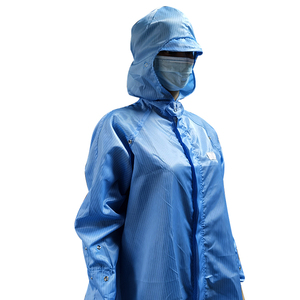 Camice ESD Antistatico a Righe Blu da 5mm, Vendita Diretta dalla Fabbrica ALLESD, per Camera Bianca, Antipolvere - Product Image 4