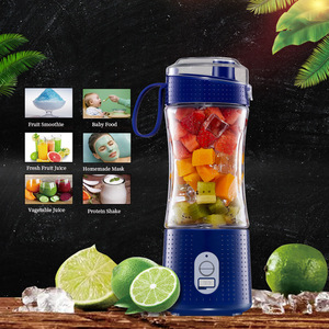 Mini presse-agrumes de fruits Portable 380ML, voyage en plein air USB Rechargeable 6 lames Portable intelligent mélangeur électrique mélangeur de jus de glace - Product Image 3