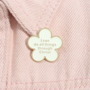 Puedo hacer todas <span class=keywords><strong>las</strong></span> <span class=keywords><strong>cosas</strong></span> a través de Cristo esmalte Pin flor Biblia cristiano Jesús broche solapa mochila insignia joyería accesorios regalos - Product Image 3