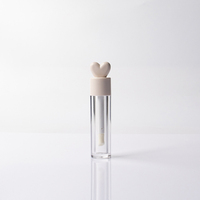 Tube de brillant à lèvres vide en forme de cœur, conteneur cylindrique transparent, flacon de brillant à lèvres cosmétique personnalisé, emballage plastique