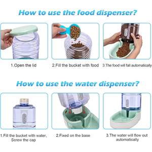 Premium 4L automatico Pet Feeder ider Set di acqua per gravità Waterer alimentare con piccola ciotola di cibo per animali domestici media carica fonte di energia - Product Image 6