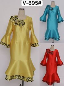 Vestido de Mujer Elegante e Informal, Estampado Floral, Tejido de Poliéster de Alta Calidad, con Spandex, Tallas Grandes, Brocado - Product Image 5