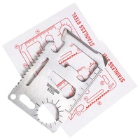 Carte multi-outils de survie AYPPRO 11-en-1 en acier inoxydable, faible MOQ, logo personnalisé, outil de poche pour le camping, la randonnée et les situations d'urgence