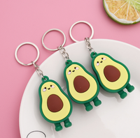 Aguacate Pvc Sleutelhanger 3D Fruit Avocado Sleutelhanger Sleutel Tas Auto Hangers Relatiegeschenken
