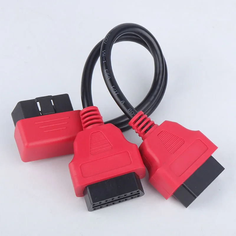 OBD2 elbow 1 to 2 adapter extension cable OBD extension line 12v 16 pin core wire splitter for automobile