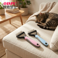Brosse à poils auto-nettoyante pour animaux de compagnie en acier inoxydable écologique réutilisable, outil de démêlage pour enlever les poils, en plastique pour le toilettage des chiens