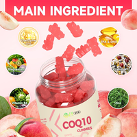Gummies CoQ10 250mg, 60 unités, pour 30 jours, saveur pêche, soutien immunitaire, énergie cellulaire, antioxydant, personnalisable OEM