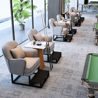 Siège de cabine de réception en cuir moderne haut de gamme chaise d'aire de repos confortable simple/double pour les téléspectateurs de la salle de billard