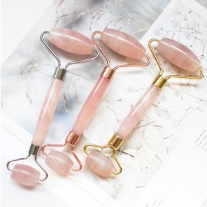 Ensemble de rouleaux Gua Sha pour le visage, rouleau Anti-âge, en Jade <span class=keywords><strong>Rose</strong></span> naturel et Quartz - Product Image 5