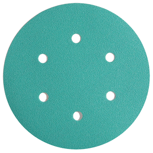 150mm 6" 0-6-9-15-49 Holes SandPaper <strong>Disk</strong> with <strong>Hook</strong> and <strong>Loop</strong> Green Zirconia <strong>Sanding</strong> Disc for Car Metal Grinding Wood Polishing - Product Image 4
