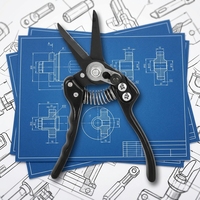 Ciseaux de taille professionnels portables pour bricolage industriel avec poignée antidérapante, lame en acier au carbone, revêtement PTFE