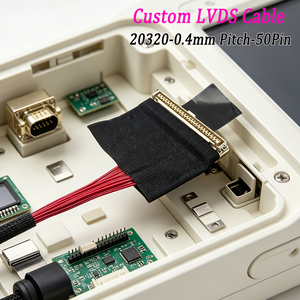 Kabel Koaksial Mikro LVDS 50Pin 0.4mm 20320 Kustom Pabrik, Kabel Sinyal Display Twisted Pair untuk Panel LCD Kontrol Industri - Product Image 1