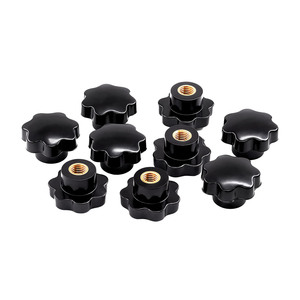 Boutons réglables en laiton avec filetage femelle, poignées étoile en bakélite noire et rouge - Product Image 4