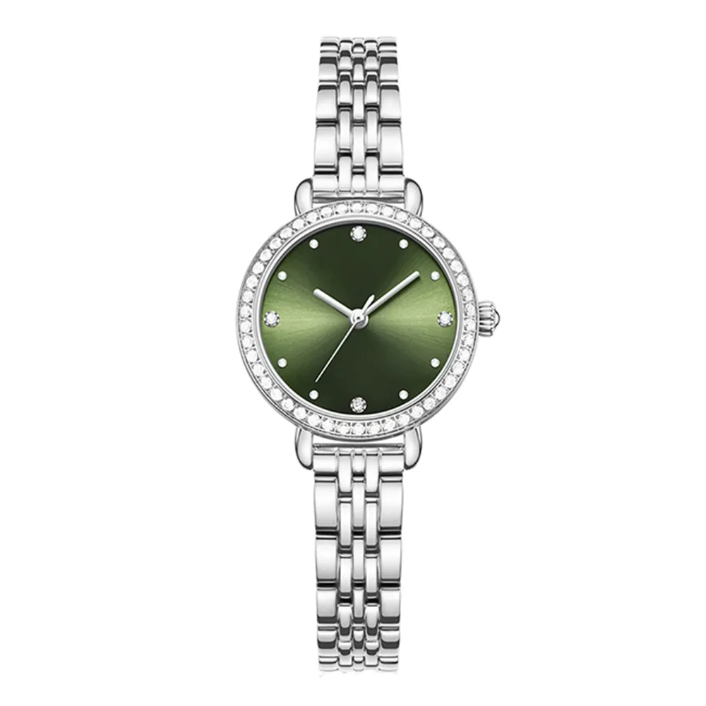 Little Swan Bottom Cover Diamond Scale Green Dial Relogio De Luxo Femenino Vintage Watches Women Custom Stainless Steel Watch