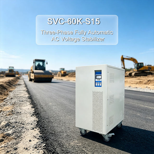 Three Phase Fully Automatic AC Voltage Stabilizer 60KVA Servo Type Voltage Regulator for Road Construction Engineering Machinery
