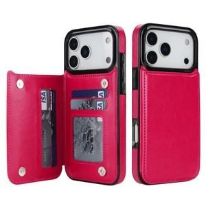 Funda de Cuero Retro para Teléfono con Ranuras para Tarjetas, Funda Magnética de Cuero PU para iPhone 17 AIR 16 15 14 Pro Max - Product Image 3