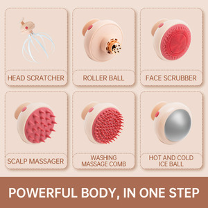 Masajeador de Cabeza y Cabello Portátil de Silicona con Funcionamiento a Batería (Rosa) - Product Image 2