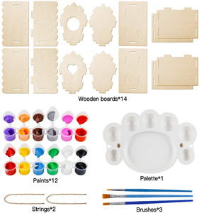 <span class=keywords><strong>Kit</strong></span> de maisonnette pour oiseaux en bois à faire soi-même pour enfants - Ensemble de jouets à dessiner, <span class=keywords><strong>kit</strong></span> créatif d'activités artistiques à suspendre pour jouer - Product Image 3